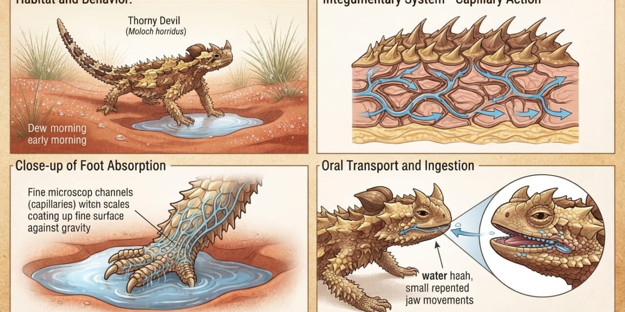 Moloch horridus: How the Thorny Devil Drinks Water Through Its Feet