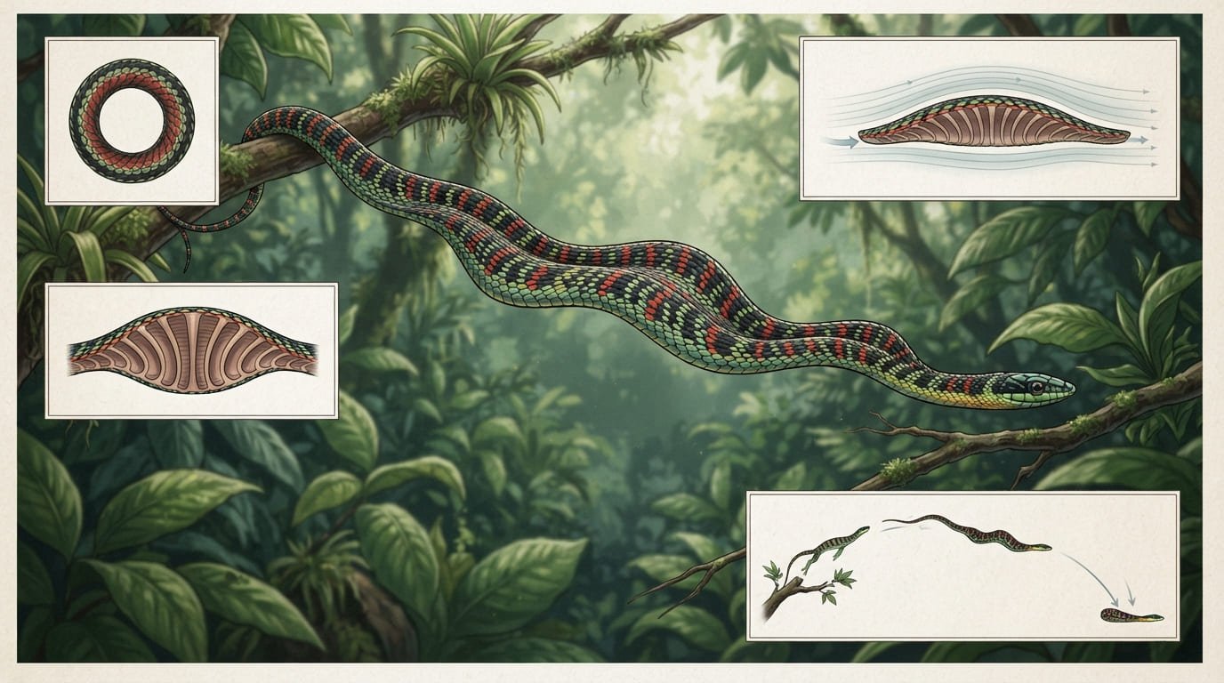 The Aerial Serpent: How the Paradise Tree Snake Defies Gravity Without Wings