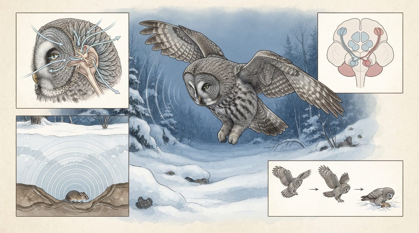 The Sight of a Ghost: Why the Great Gray Owl Can Hear Through Two Feet of Snow
