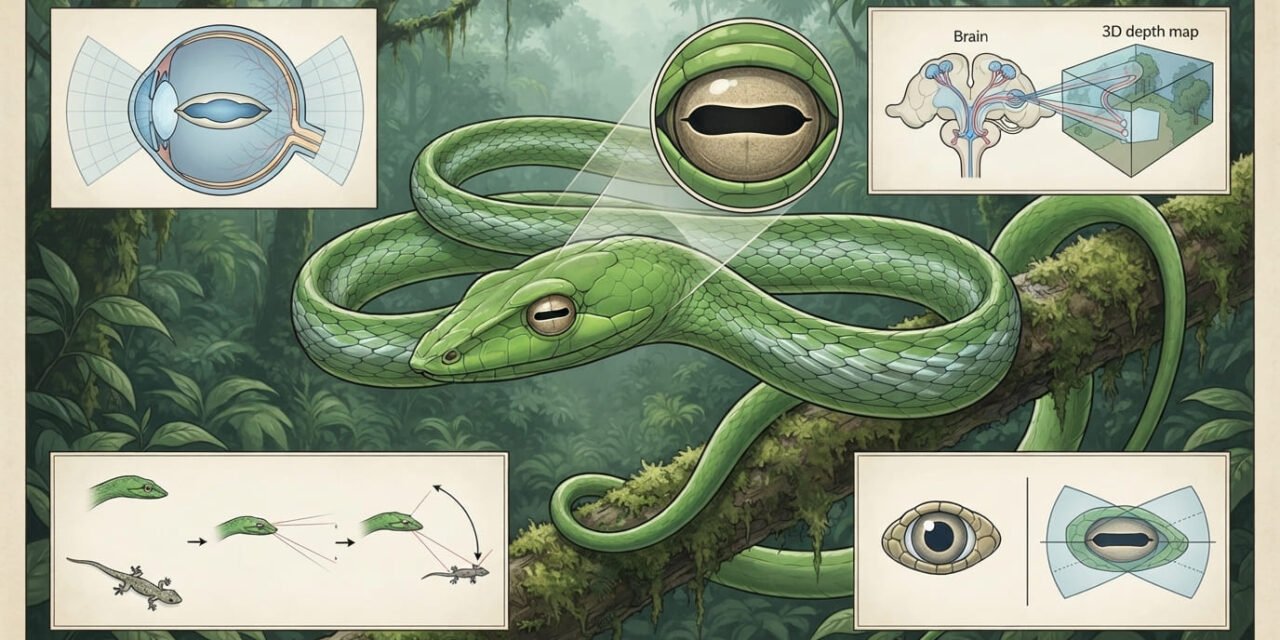 The Keyhole Hunter: How the Asian Vine Snake Uses Horizontal Pupils to See in 3D
