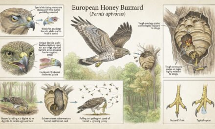 Pernis apivorus: How the European Honey Buzzard Raids Hornet Nests Unharmed