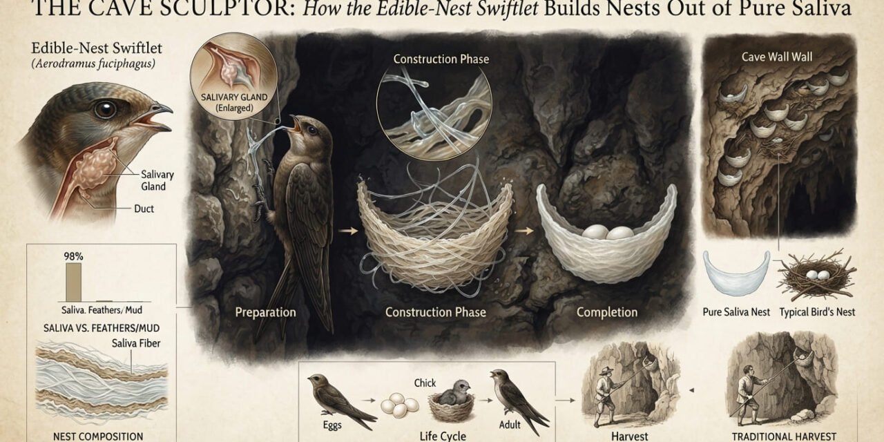 The Cave Sculptor: How the Edible-Nest Swiftlet Builds Nests Out of Pure Saliva
