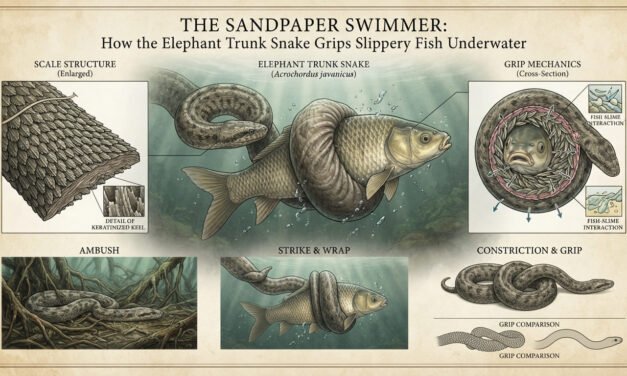 The Sandpaper Swimmer: How the Elephant Trunk Snake Grips Slippery Fish Underwater