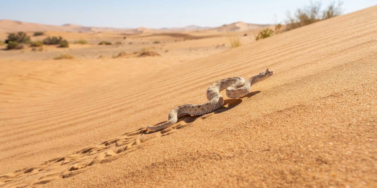 The Sand Glider: How Peringuey’s Adder Walks Sideways Across Burning Desert Dunes