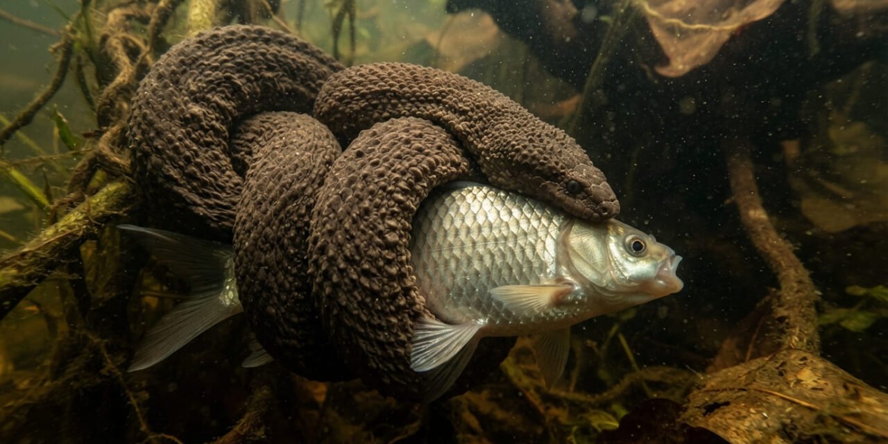 The Sandpaper Swimmer: How the Elephant Trunk Snake Grips Slippery Fish Underwater