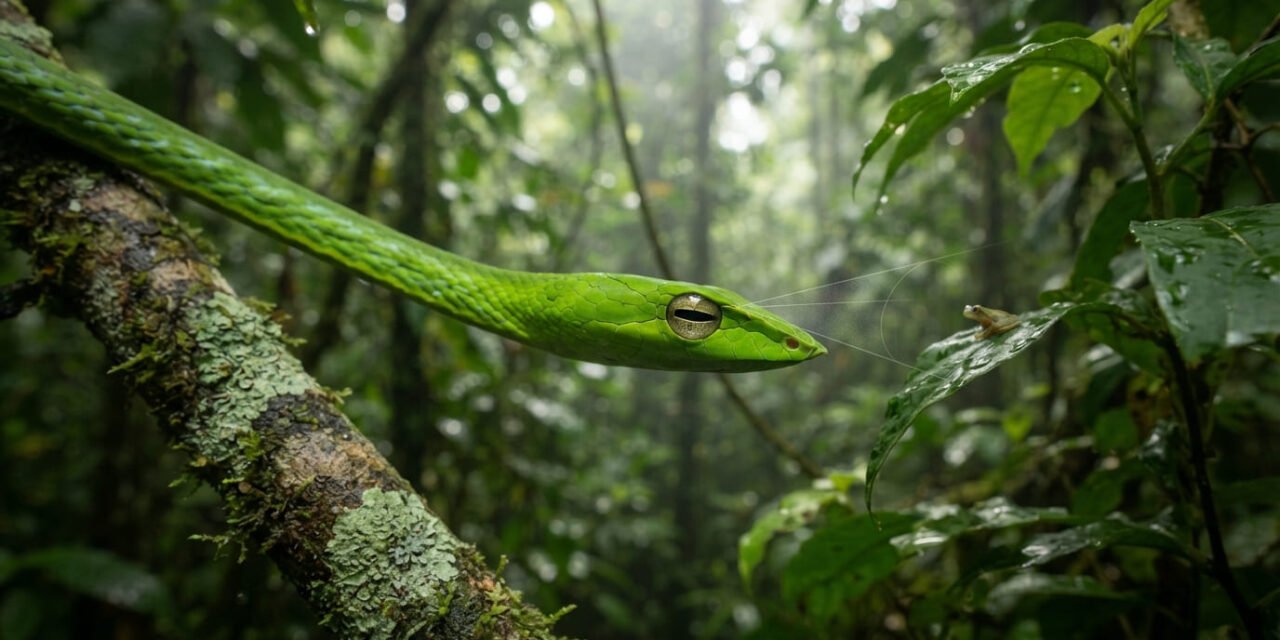 The Keyhole Hunter: How the Asian Vine Snake Uses Horizontal Pupils to See in 3D