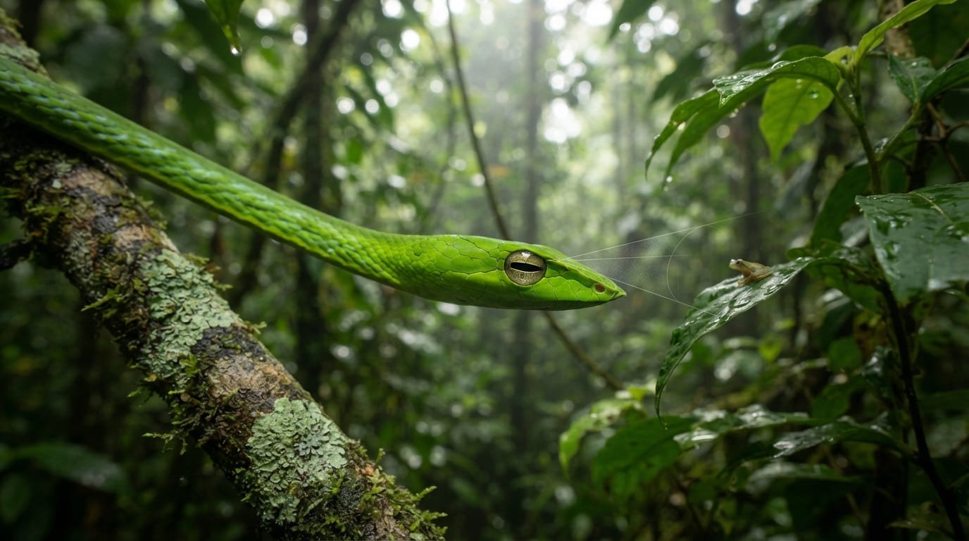 The Keyhole Hunter: How the Asian Vine Snake Uses Horizontal Pupils to See in 3D