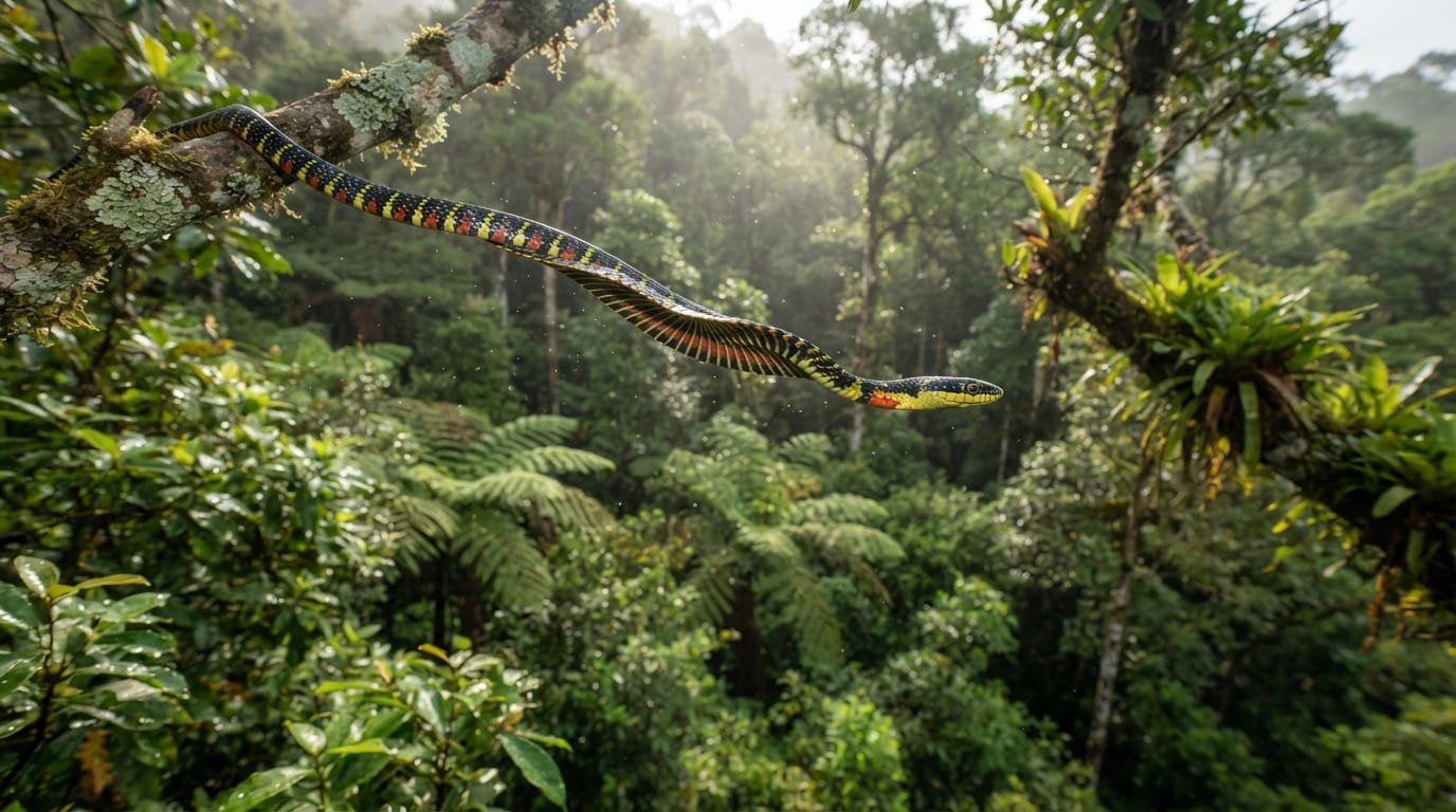 The Aerial Serpent: How the Paradise Tree Snake Defies Gravity Without Wings