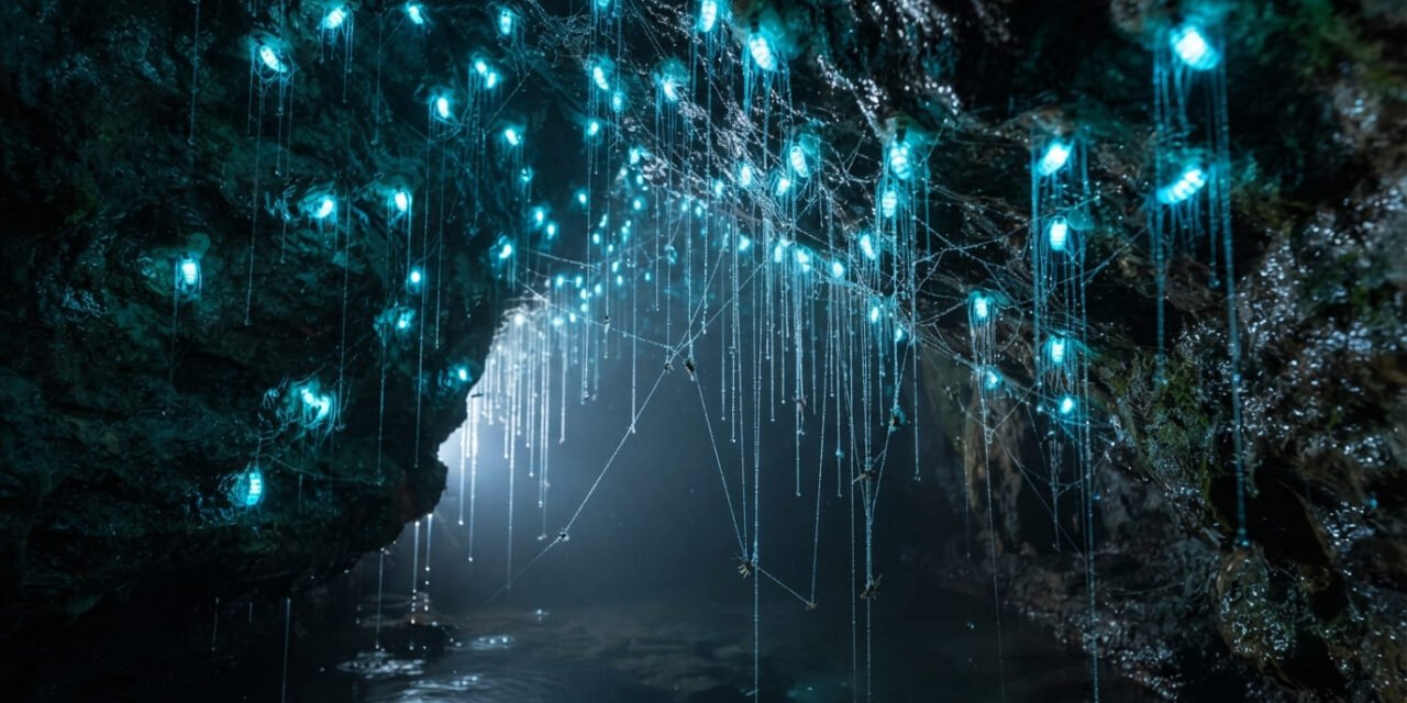 The Living Chandelier: How the New Zealand Glowworm Fishes with Threads of Light