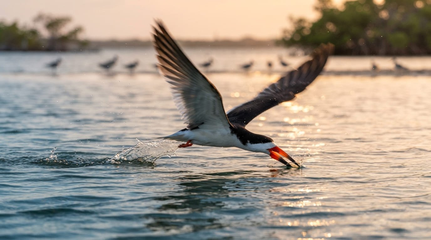 The Water Skimmer: How the Black Skimmer Hunts Blindly at Full Speed