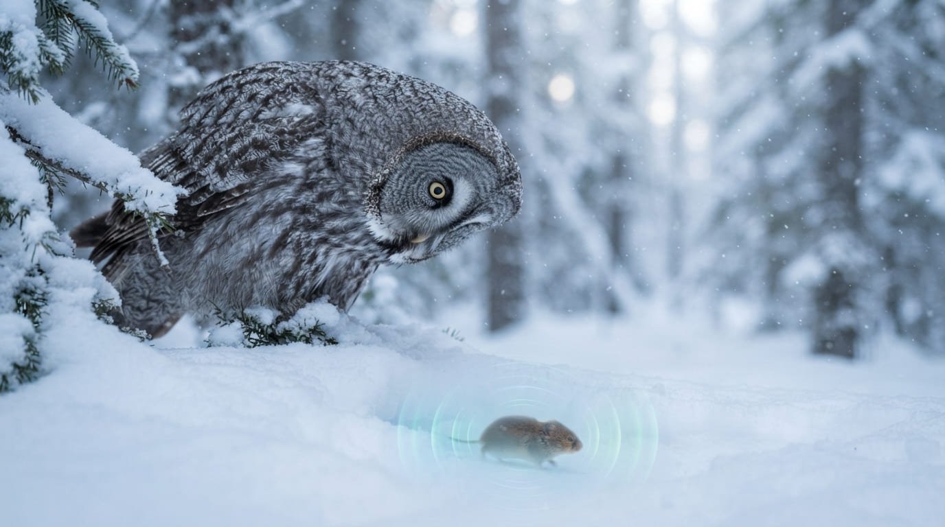 The Sight of a Ghost: Why the Great Gray Owl Can Hear Through Two Feet of Snow