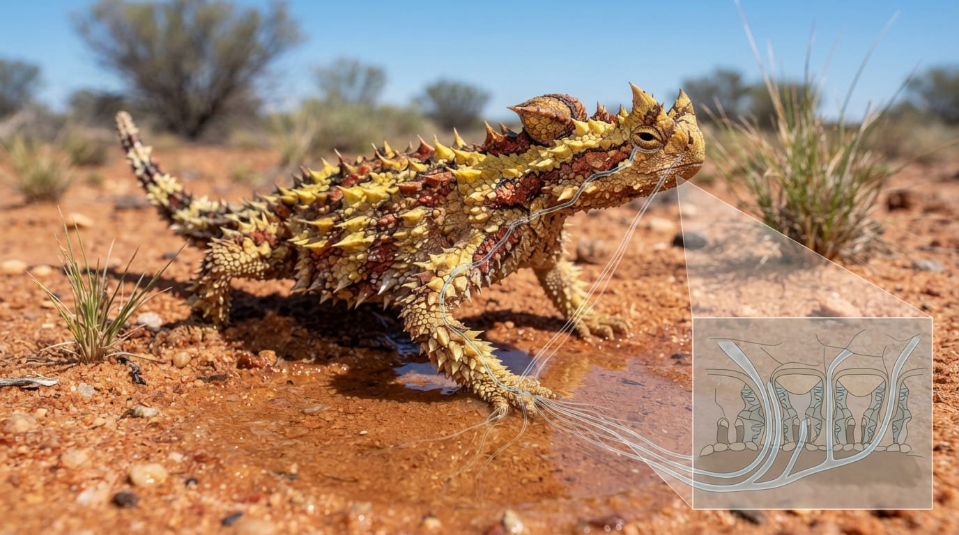 Moloch horridus: How the Thorny Devil Drinks Water Through Its Feet