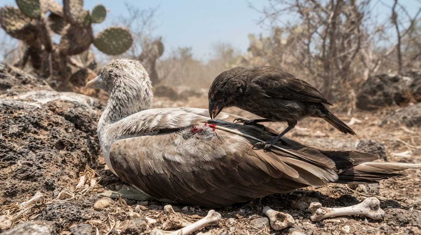 The Vampire Finch: How a Galápagos Bird Drinks Blood to Survive Island Droughts