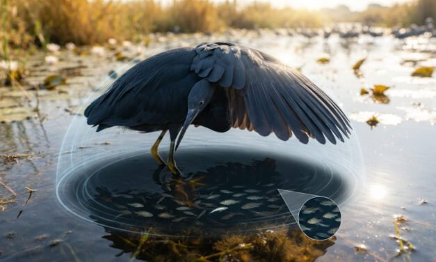 The Umbrella Fisher: How the Black Heron Tricks Fish Using Its Own Shadow