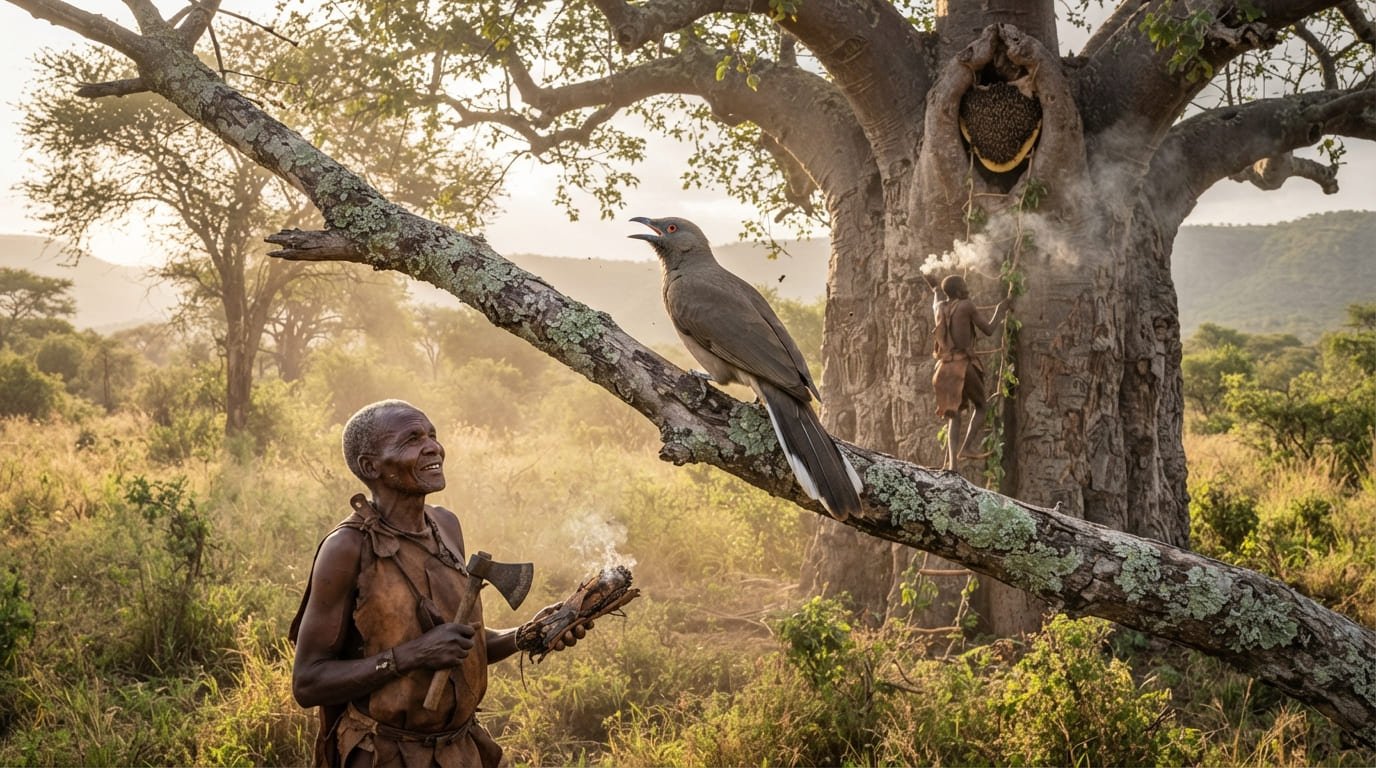The Avian Partner: How a Wild Bird "Talks" and Works with Humans to Hunt Honey