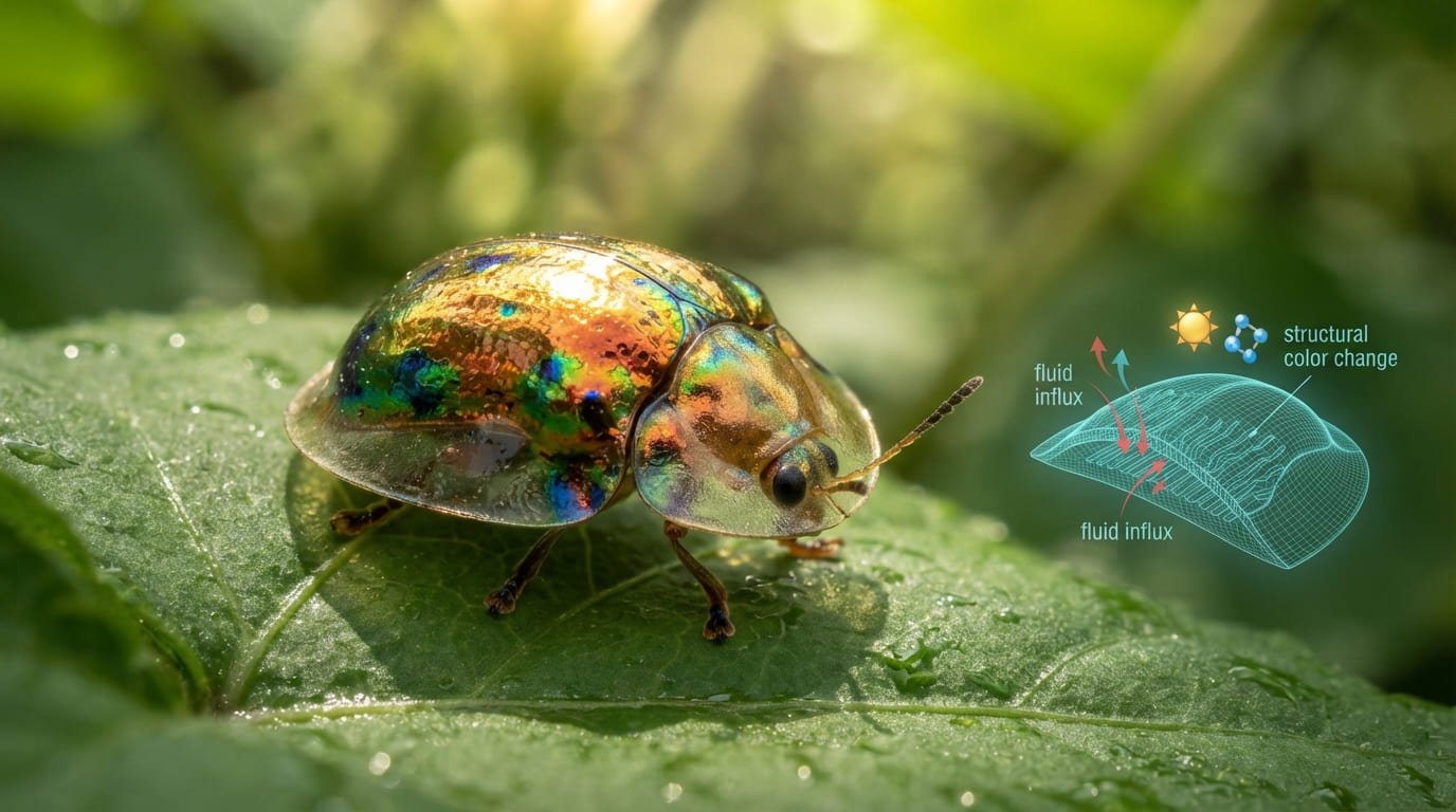 The Color-Shifting Shield: How the Golden Tortoise Beetle Changes Its Mood Ring Shell