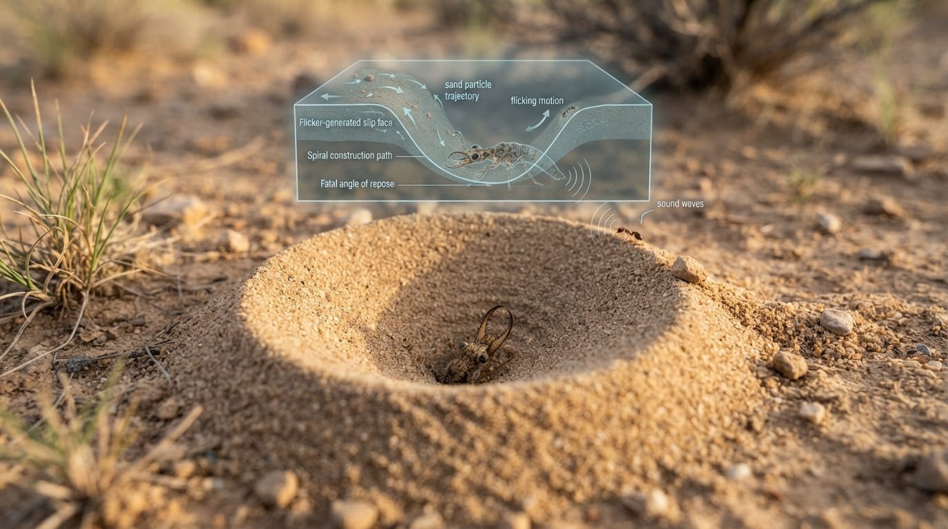 The Sand-Trap Architect: How the Antlion Larva Builds a Fatal Trap in the Dirt