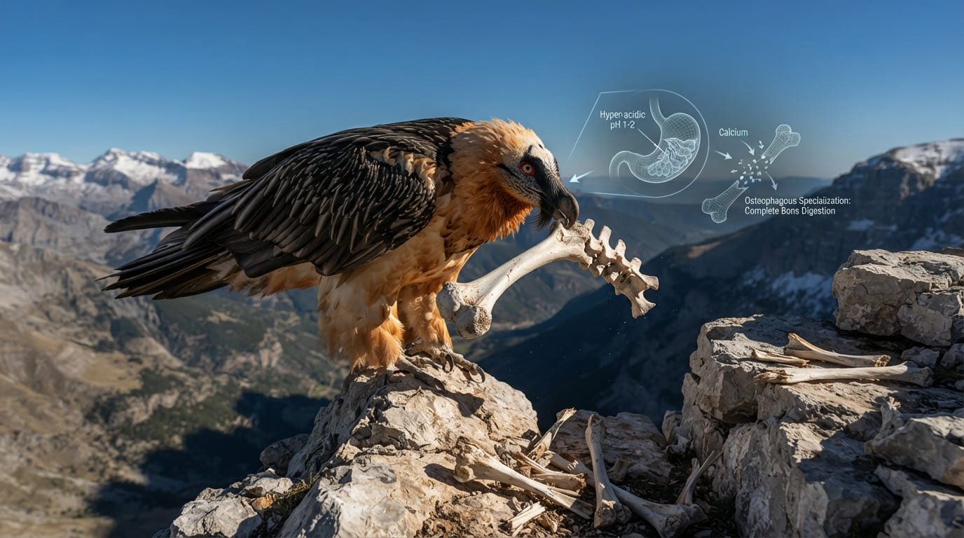 The Bone Breaker: Why the Bearded Vulture Thrives on a Diet of Pure Skeleton