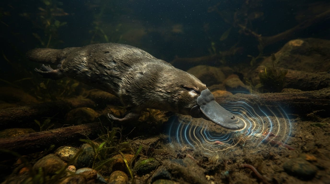 The Electrical Detective: Why the Platypus Hunts with Its Eyes and Ears Closed