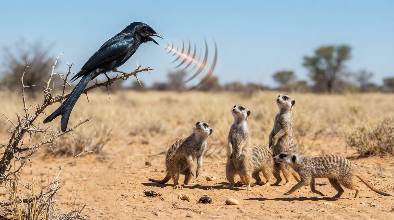 The Vocal Thief: Why the Fork-Tailed Drongo Lies to Meerkats