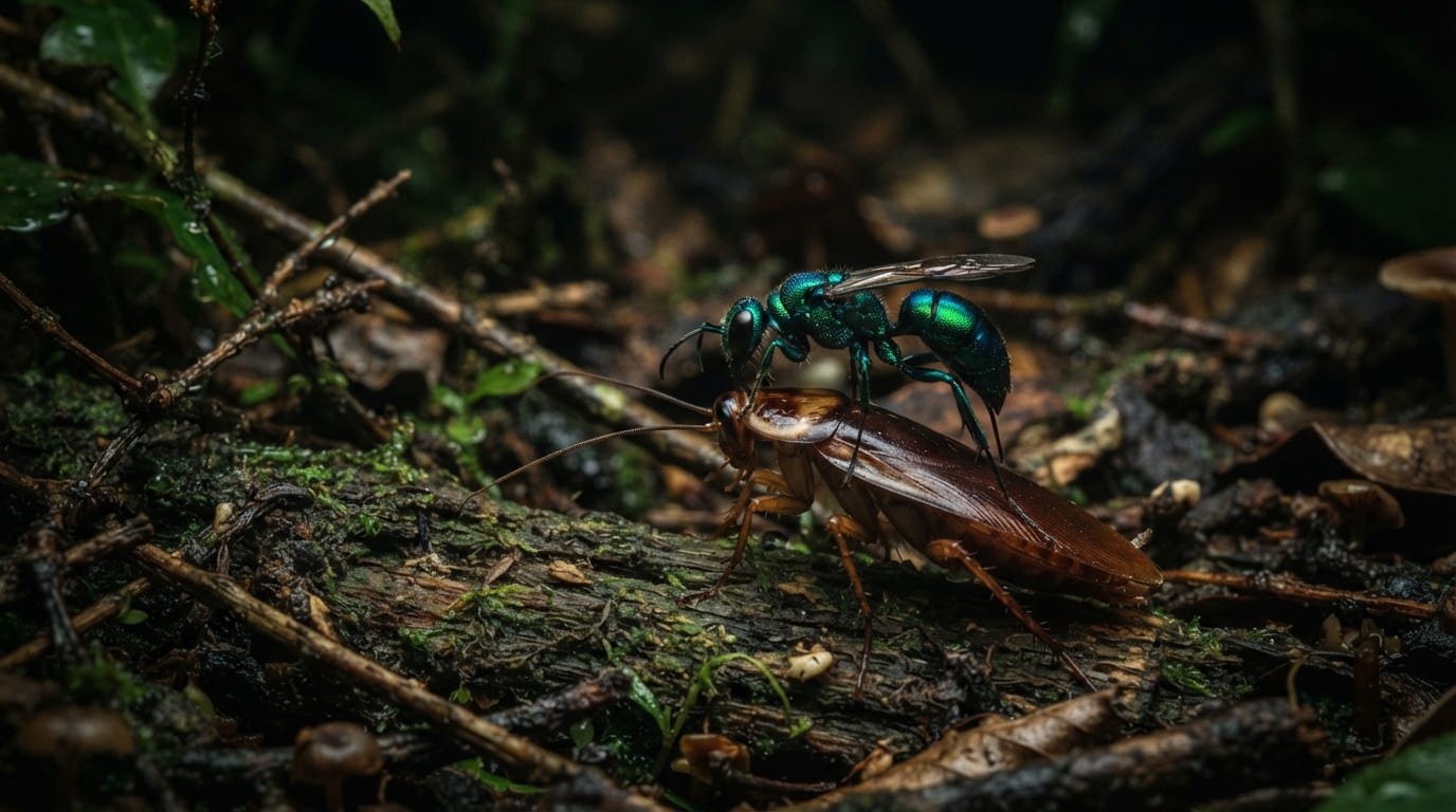 The Brain Surgeon: How the Emerald Jewel Wasp Zombifies Cockroaches