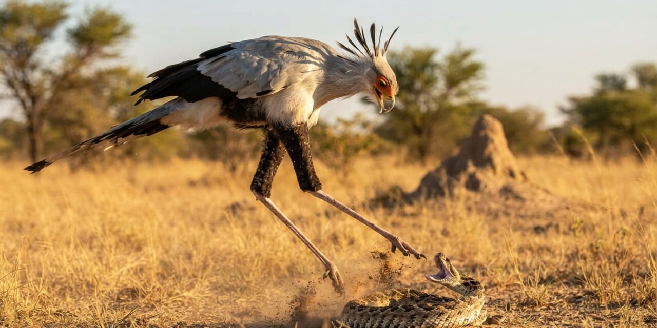 The Snake Stomper: Why the Secretary Bird Has the Strongest Kick in the Savannah