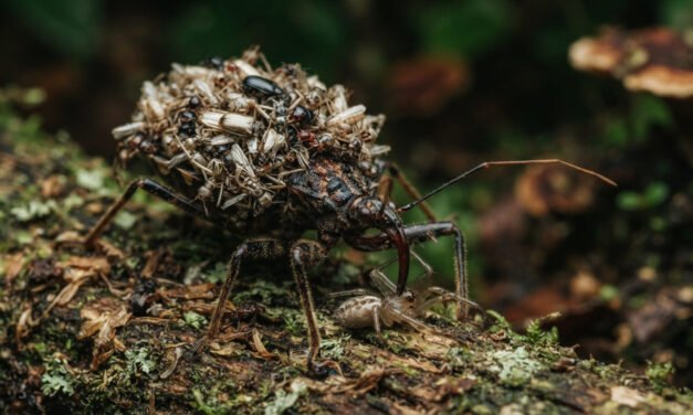 The Armor of Bones: Why the Assassin Bug Wears Its Victims on Its Back