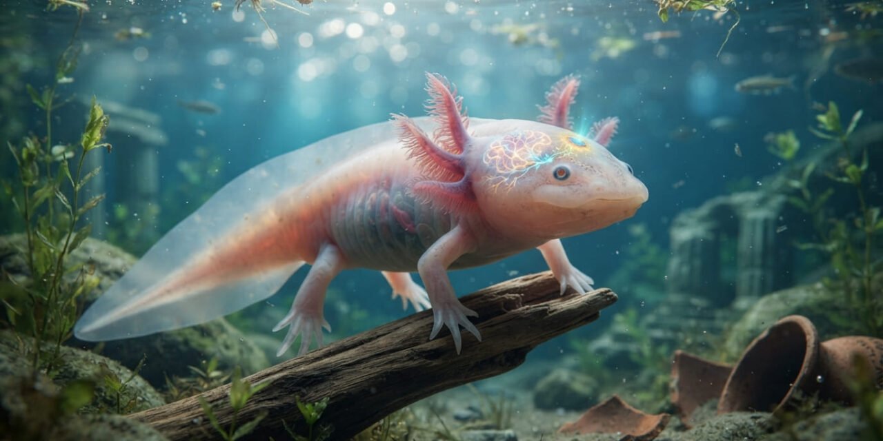 The Peter Pan of the Lake: Why the Axolotl Never Grows Up and How It Regrows Its Own Brain