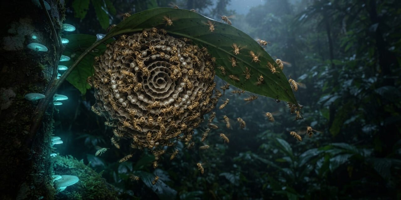 Apoica pallens: The Nocturnal Swarm Tactics of the Ghost Wasp