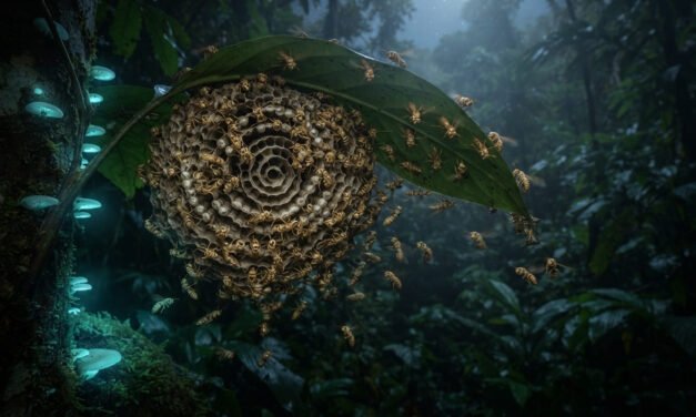 Apoica pallens: The Nocturnal Swarm Tactics of the Ghost Wasp