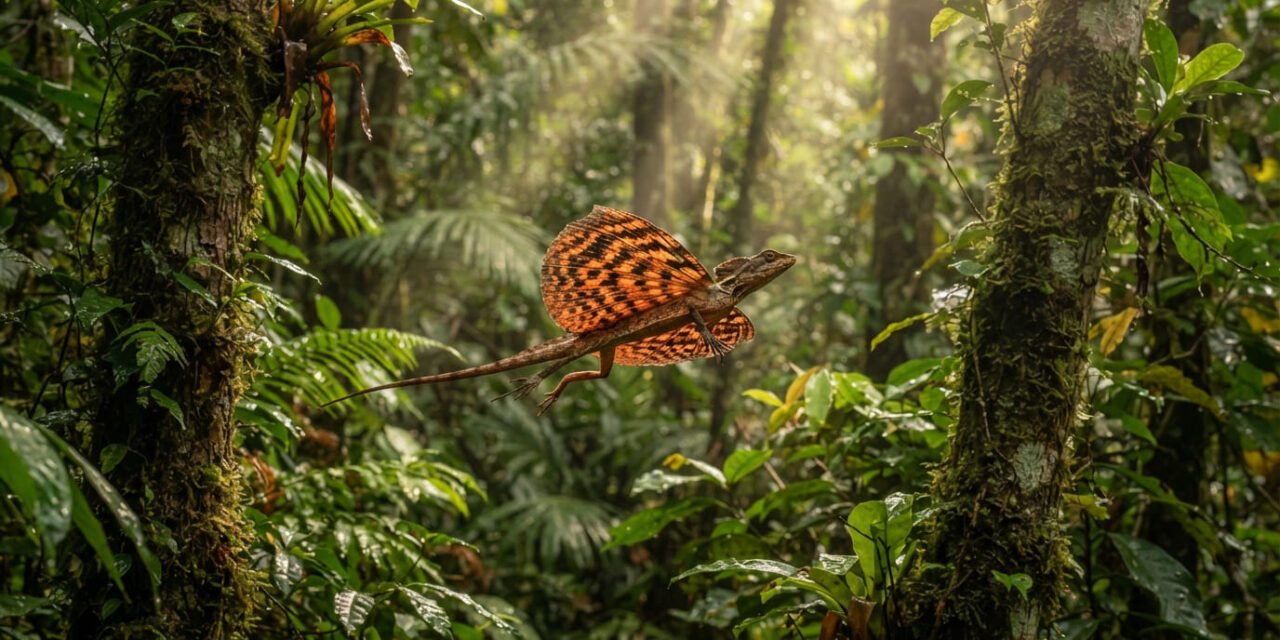 Draco volans: How the Common Flying Dragon Glides Through the Canopy