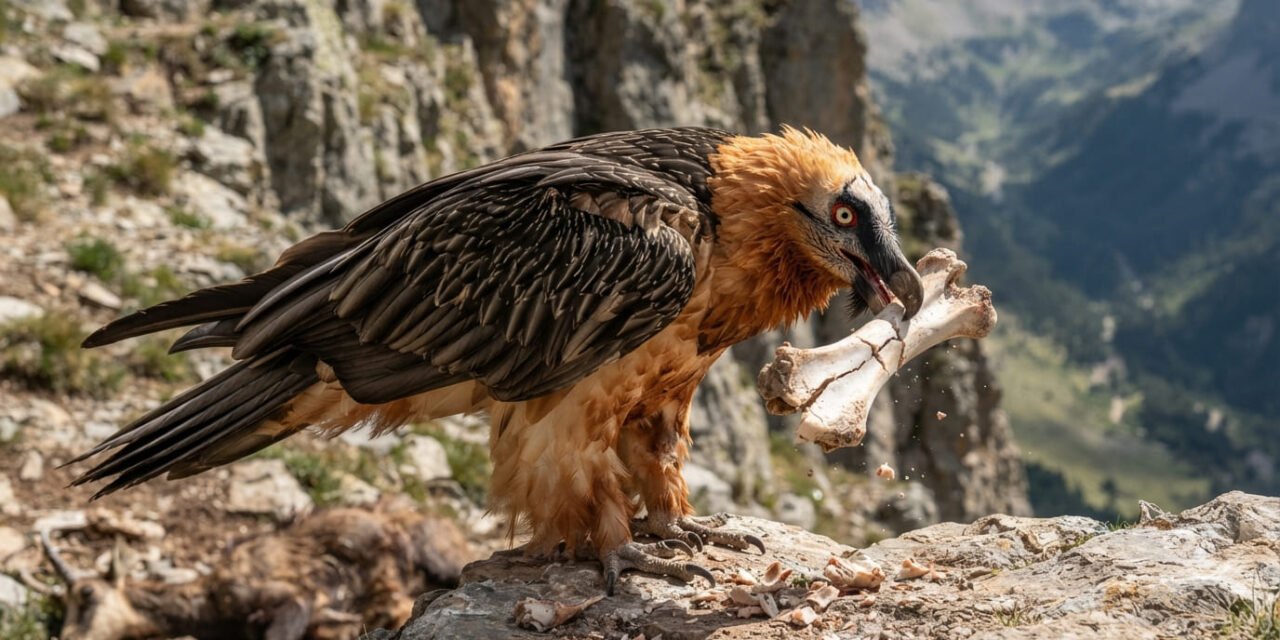 Gypaetus barbatus: The Acidic Stomach and Bone-Crushing Diet of the Bearded Vulture